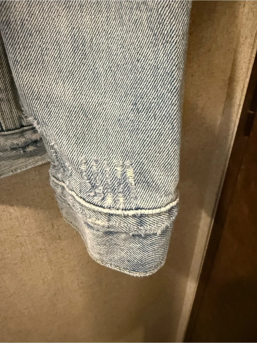 Levi's Light Wash Distressed Denim Trucker Jacket - Men's size Large